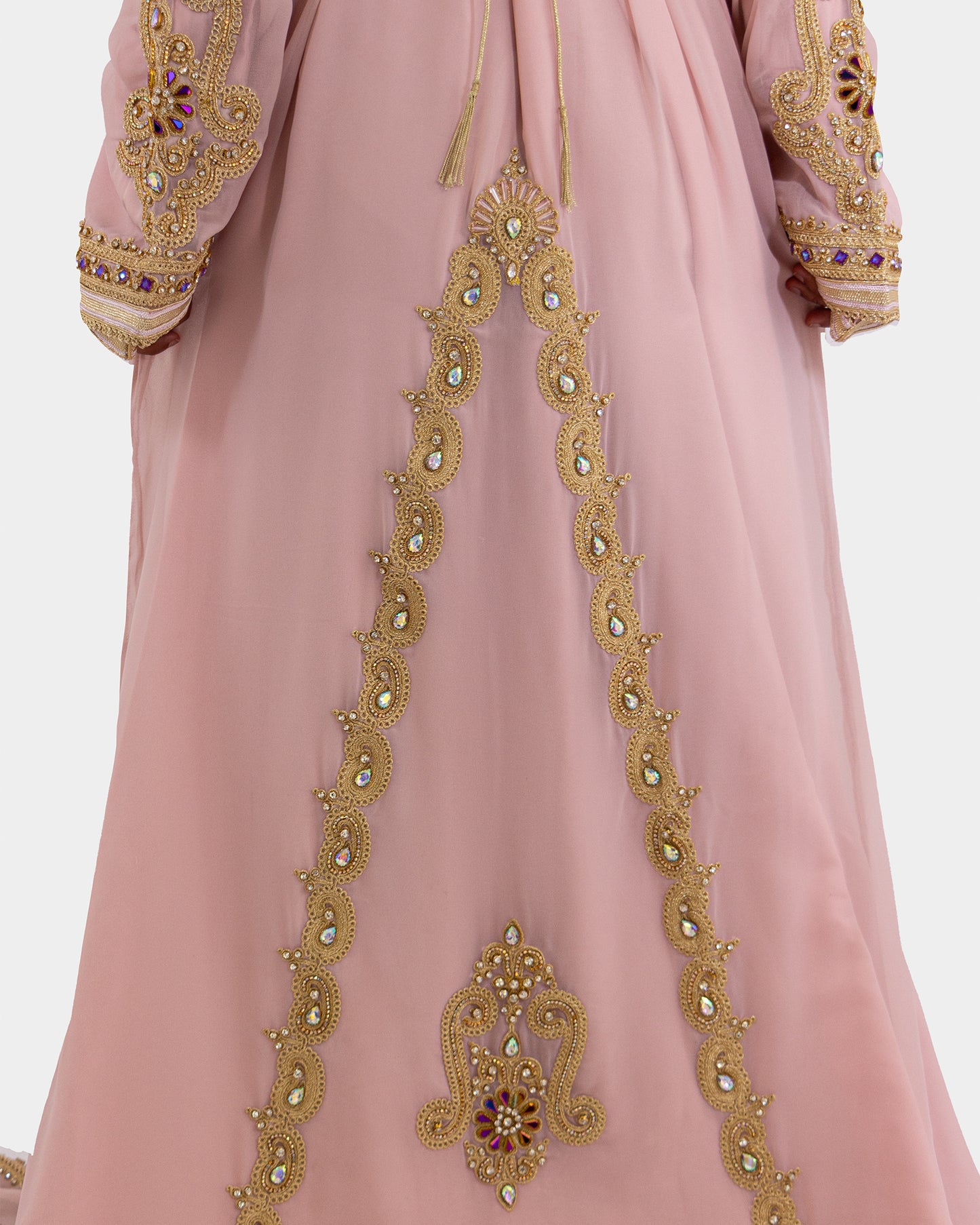 Pink Embellished Maxi Kaftan Dress