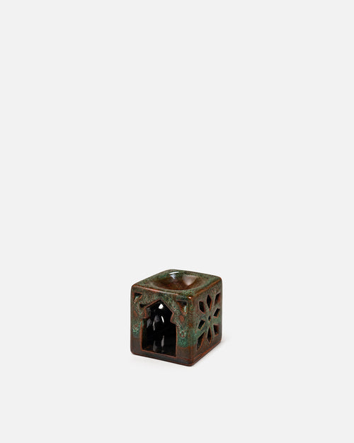 Dark Brown Square Cuboid Moroccan Arch Ceramic Wax Melt Burner