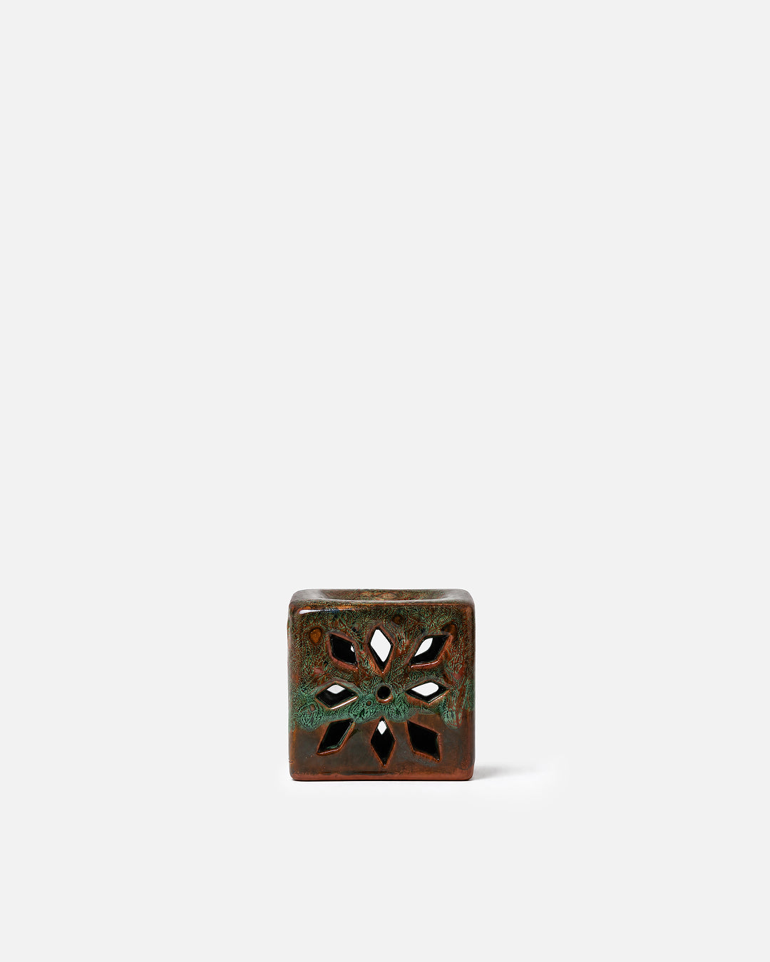 Dark Brown Square Cuboid Moroccan Arch Ceramic Wax Melt Burner