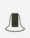 Forest Green Diamond Lattice Macramé Phone Bag