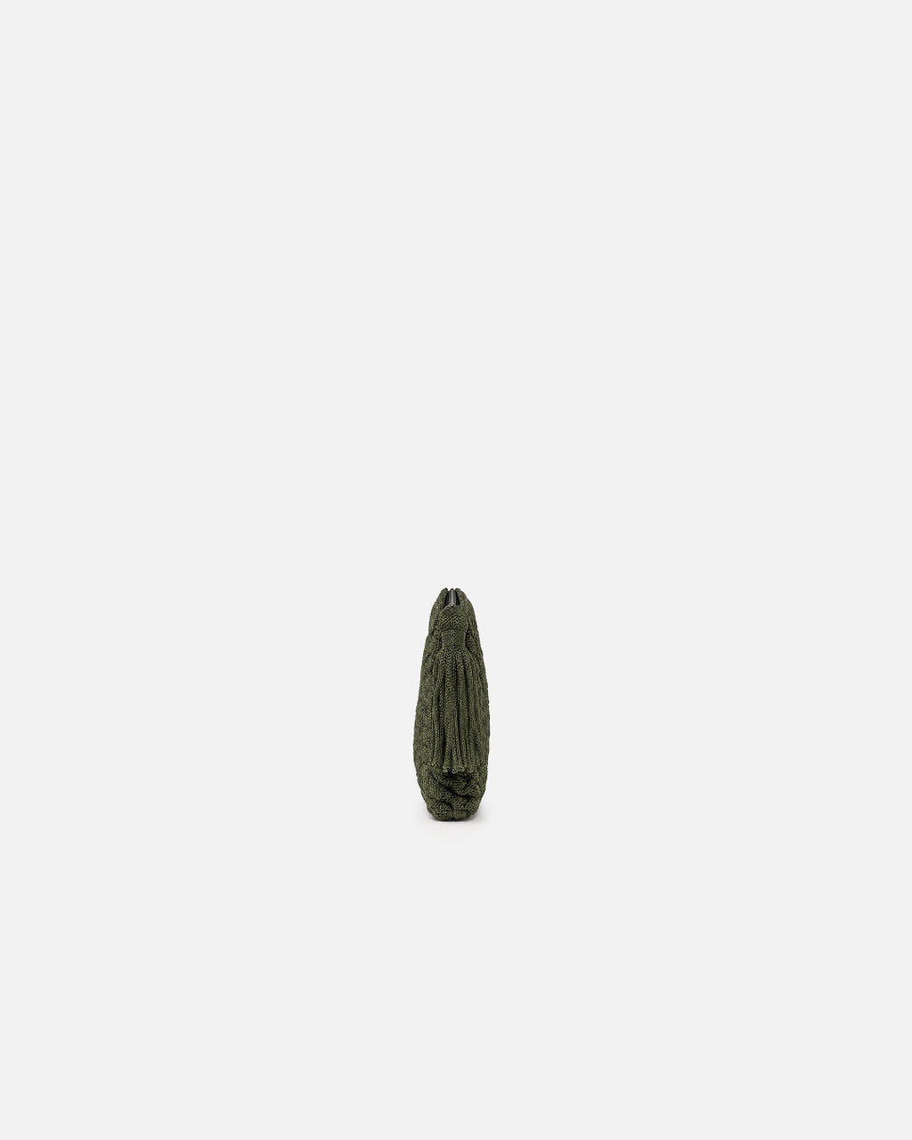 Forest Green Square Knot Macramé Zip Pouch