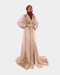 Pink Embellished Maxi Kaftan Dress